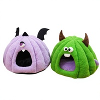 Nid de Monstre Transfrontalier : Lit en Peluche pour Chat et Chien, Chaud et Respirant Toutes Saisons, Nid d'Animaux pour Halloween