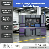 Gabinete de Herramientas de Acero Modular Integrado de Alta Resistencia, Adecuado para Soluciones de Almacenamiento, Banco de Trabajo Metálico Profesional para Taller Automotriz