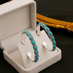 Boucles <span class=keywords><strong>d</strong></span>'oreilles grandes et rondes en forme de C, style bohème vintage, imitation <span class=keywords><strong>turquoise</strong></span>, pour femmes et jeunes filles - Product Image 5