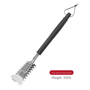 Cross-biên Giới thép không gỉ làm sạch bàn chải công cụ nhà bếp cho nồi dưới loại bỏ vết nướng <span class=keywords><strong>BBQ</strong></span> <span class=keywords><strong>Net</strong></span> làm bằng kim loại bền - Product Image 6