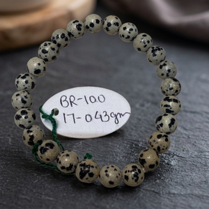 Natural Dalmatian Jasper Beaded Bracelet Handmade Crystal Stretch Bracelet For Women And <b>Men</b> Fashion Jewelry Wholesale - Product Image 4