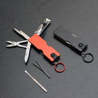 Coupe-ongles multifonctions Ultra-fins EDC, combinaison d'outils avec lumières LED, ciseaux portables, outils de survie en plein air, nouveauté