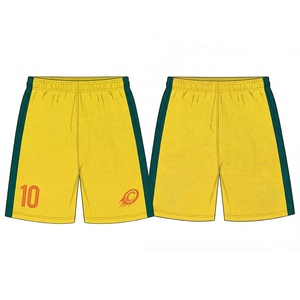 Op maat gemaakte geelgroene mesh sport shorts, ademende trainingshorts, OEM ODM - Product Image 1