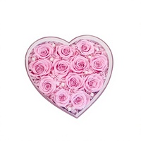 Bunga Abadi Bentuk Hati untuk Hari Valentine dan Natal, Buket Bunga Mawar Awet, Hadiah