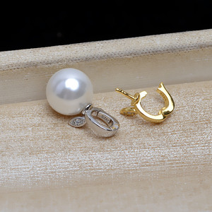 Colgante de Plata S925 con Hebilla, Bandeja Vacía Universal para Accesorios de Joyería DIY, Colgante con Diseño de Manzana y Perla, Modelo JG5213 - Product Image 3