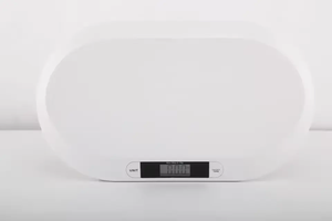 20 في المنزل مع مقياس طفل أبيض بيضاوي مقياس وزن كهربائي بطارية بلاستيك ABS كاملة - Product Image 4