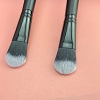 Kuas Makeup Foundation Hitam Sekali Pakai Berkualitas Tinggi, Portabel, Bulu Sintetis Lembut, Kuas Krim Wajah Kecil