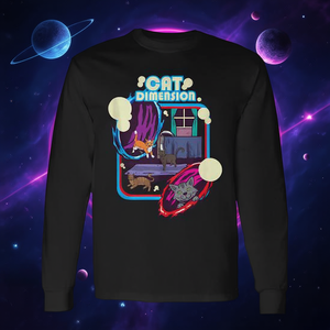 Camiseta de manga larga Cat Dimension Portal Adventure Sci Fi Cats - Product Image 3