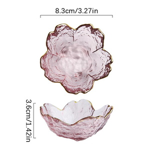 Petite Coupelle en Verre Style Nordique Incrustation Dorée, Bol à Sauce en Verre pour BBQ, Assaisonnement, Trempette, Coupelle Pétale de Fleur, Plat à Assaisonnement en Verre - Product Image 6