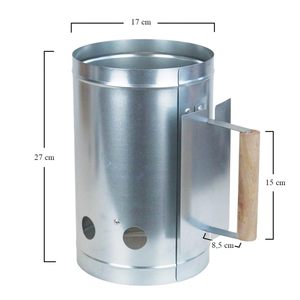 Encendedor de carbón para chimenea de 17x27 cm con mango de madera y protector térmico para encendido rápido de barbacoas - Product Image 2