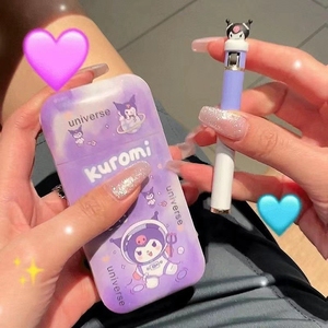 Kim loại thuốc lá hình dạng nhẹ hơn Gradient mở lửa Mài bánh xe laser logo quảng cáo kuromi Sanrio mini hút thuốc nhẹ hơn - Product Image 4