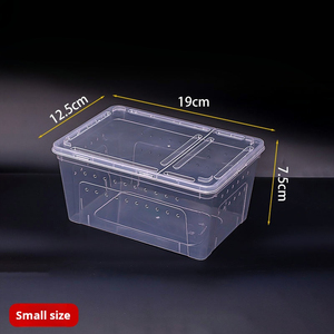 Jaula portátil de plástico transparente para hábitat de animales, suministros para reptiles y anfibios para cría de serpientes, caja de alimentación de transporte de tortugas - Product Image 5