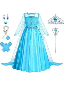 Costume de cosplay de princesse <span class=keywords><strong>Elsa</strong></span> <span class=keywords><strong>Anna</strong></span> Aurora pour filles, idéal pour Halloween, le carnaval, les spectacles sur scène <span class=keywords><strong>et</strong></span> les fêtes - Product Image 4