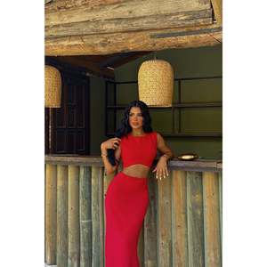 Conjunto de Vestidos de Noche de Dos Piezas Rojo Bianca - Product Image 6