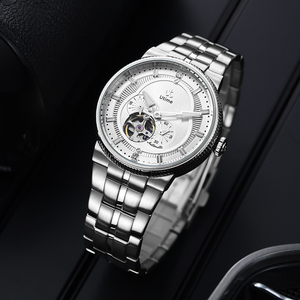 Montre-bracelet mécanique de luxe pour homme avec tourbillon, boîtier en acier inoxydable, fond squelette, automatique - Product Image 3