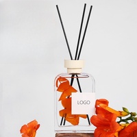 Bouteille diffuseur en verre transparent de 150 ml, bouteille d'huile essentielle de luxe réutilisable avec bâtonnets