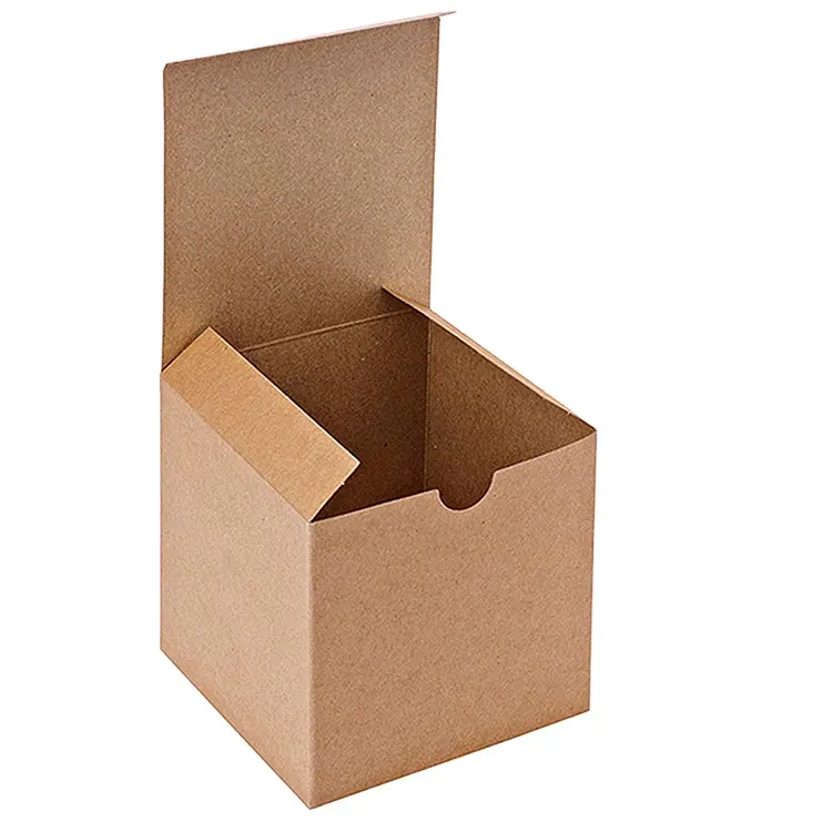 Geri dönüşümlü kağıt kare hediyelik sabun kutu karton ambalaj Kraft 4x4x4 kutuları sabun için Kraft kutusu