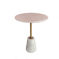 Meubles en pierre de luxe salle de dessin métal haut or petite table d'appoint avec fond en marbre noir