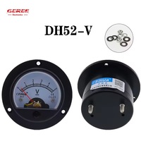 GEREE penunjuk DH-52, Voltmeter AC 5V/12V/24V/100V/200V/500V alat ukur Analog dengan ABS cangkang tahan api