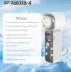 Nouveau ventilateur turbo portatif 2026 à vent puissant de 12 m/s avec diffuseur d'arômes, <span class=keywords><strong>100</strong></span> vitesses réglables, rechargeable par USB - Product Image 6