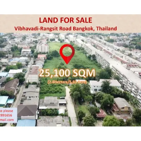 افضل سعر و موقع جيد ارض للبيع مساحة 25100متر مربع (6.20 كيلو متر مربع) مركز في بانكوك من تايلاند