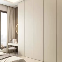 Armoire avec porte battante en placage de bois blanc, poignée en métal moderne, meubles de chambre à coucher