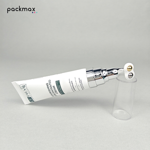Custom <b>vacuum</b> <b>pump</b> dual rollerball massage cosmetic tube — skincare eye cream/serum/cream massage tube - Product Image 2