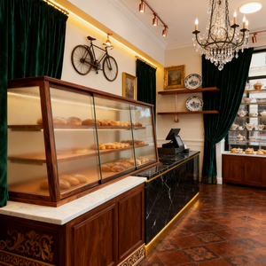 Tùy chỉnh thủy tinh gỗ LED thân thiện với môi bền cao cấp bánh hiển thị truy cập Showcase tủ lạnh tùy chỉnh-thực hiện Pastry - Product Image 5