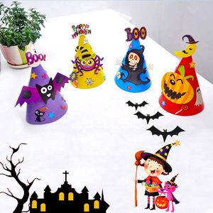Usine En Gros DIY Dessin Animé Papier Chapeau Halloween Fête Fournitures Prop Chapeau Enfants Jouets Halloween Sorcière Chapeau - Product Image 2