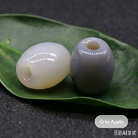 Perles Rondelles en Agate Jaspe Vert à Grand Trou ; Perles en Vrac 16*18mm, Trou de 5mm, 10mm, 8mm ; Bijoux en Pierre Naturelle