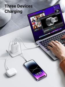 UGREEN Chargeur USB C 65W 3 Ports Compact Pliable Fast Wall Charger Block Adaptateur secteur USB C pour MacBook - Product Image 3