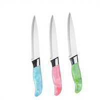 Couteau à fruits à manche coloré à motif fluide, couteau de chef nuage fluide, couteau en acier à haute teneur en carbone de 14,5 cm, vente en gros d'usine