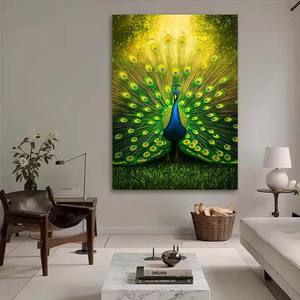 Style bohème <span class=keywords><strong>peinture</strong></span> plumes <span class=keywords><strong>de</strong></span> <span class=keywords><strong>paon</strong></span> écran ouvert tenture murale décoration <span class=keywords><strong>peinture</strong></span> affiche impression toile <span class=keywords><strong>peinture</strong></span> - Product Image 6