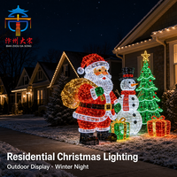 Juego de Faroles Navideños Gigantes para Exteriores con Diseño de Santa Claus, Muñeco de Nieve y Árbol de Navidad, Decoración LED para Parques, Plazas y Jardines