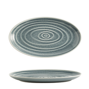 Plato Ovalado de Cerámica Texturizada <span class=keywords><strong>con</strong></span> Acabado Glaseado Vintage para Servir Carne Asada, Ensaladas y Comida Diaria en el Hogar y Hotel, Ideal para Arreglos de Mesa - Product Image 6