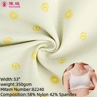 350gsm 58% Nylon 42% Spandex dikke bedrukte stof voor bikini's, sportbeha's en zwemkleding