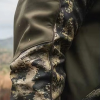 Chaqueta Softshell de Caza CONMR con Tela Silenciosa de Camuflaje, Bolsillos con Cremallera, Ropa de Caza para Exteriores, para Caza y Uso Táctico