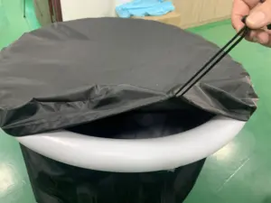 Bañera de hielo portátil para adultos, con tapa, plegable, PVC, inflable