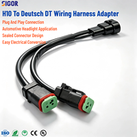 Adaptateur de câblage automobile H10 Deutsch DT isolé en PBT pour feux LED, conversion de phares, Plug & Play