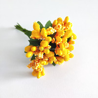 Bouquet de mariage étamine artificielle en mousse de fruits et de baies décoration florale étamines mini bouquet de fleurs avec feuilles