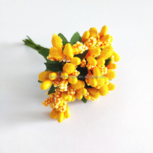 <span class=keywords><strong>Espuma</strong></span> artificial fruta baya <span class=keywords><strong>estambre</strong></span> boda ramo flor decoración estambres mini ramo de flores con hojas - Product Image 5