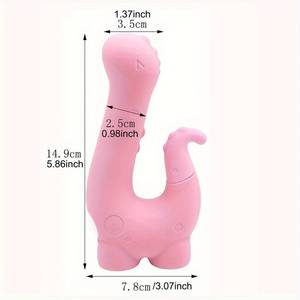 Vibrator Bentuk Dinosaurus Lucu dengan 5 Mode Hisap & 10 Mode Getaran, Fungsi Pemanas, Dapat Diisi Ulang via USB, Desain Senyap untuk Penggunaan Wanita - Product Image 4