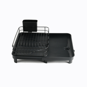 Organizador de cocina de metal Estante para platos con soporte para utensilios Escurridor de platos extensible - Product Image 3