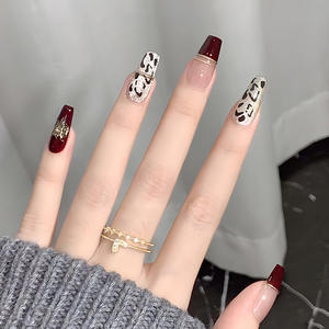 <span class=keywords><strong>Uñas</strong></span> Postizas Francesas Medianas Populares, Estilo Bailarina, <span class=keywords><strong>Uñas</strong></span> de Ataúd, <span class=keywords><strong>Uñas</strong></span> Postizas a Presión, Punta Artificial - Product Image 6