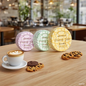 Boîtes d'emballage rondes en métal écologiques très vendues, boîtes en aluminium avec couvercles à vis, boîtes à biscuits et gâteaux. - Product Image 3