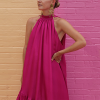 Robes maxi pour femmes, douces, d'automne, écologiques, taille naturelle, teintes unies, sans manches, à volants, couleur unie, col montant
