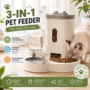 Sistema di Alimentazione Automatico per Gatti Tutto-in-Uno, Distributore di Cibo a Gravità, Serbatoio d'Acqua, Stazione di Alimentazione Facile da Pulire - Product Image 1