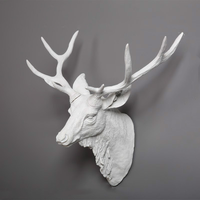 Tête de cerf artificielle, décoration murale en fausse taxidermie, faite à la main, style ferme, en résine, accessoires de décoration intérieure modernes pour mur