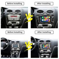 Autoradio Android 7 pouces pour Ford Focus, montage sur tableau de bord, écran tactile capacitif 1024x600, Android Auto, stéréo MP3, WiFi intégré, FM