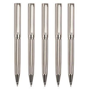 Stylo à bille en métal de luxe lourd avec logo noir personnalisé, logo gravé au laser et pointe de 0,7 mm - Product Image 1